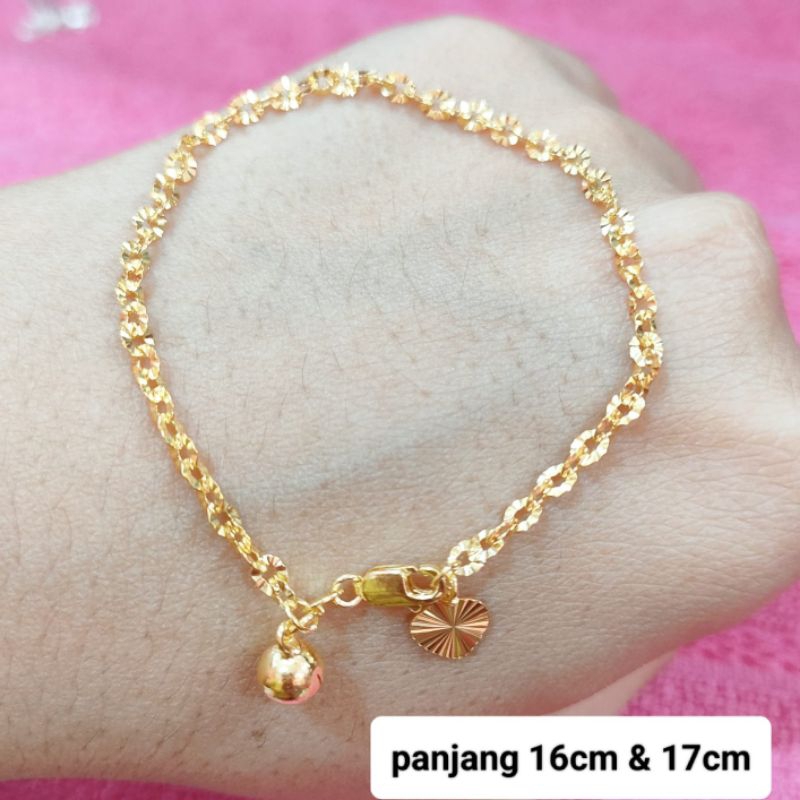 GELANG RANTAI NORI PERAK ASLI 925 LAPIS EMAS