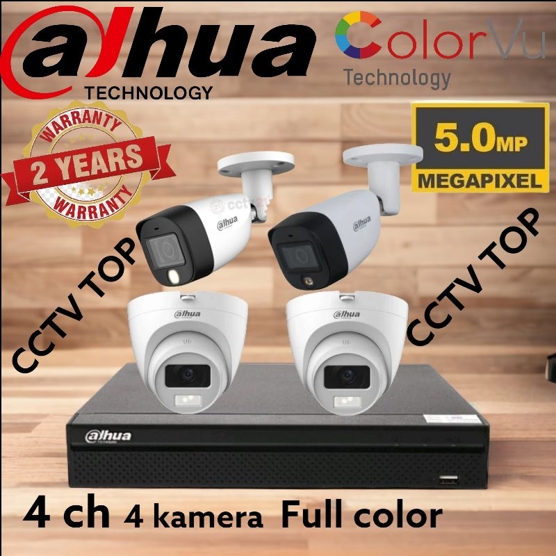Paket cctv dahua 4 ch 5mp Full colorvu UHD