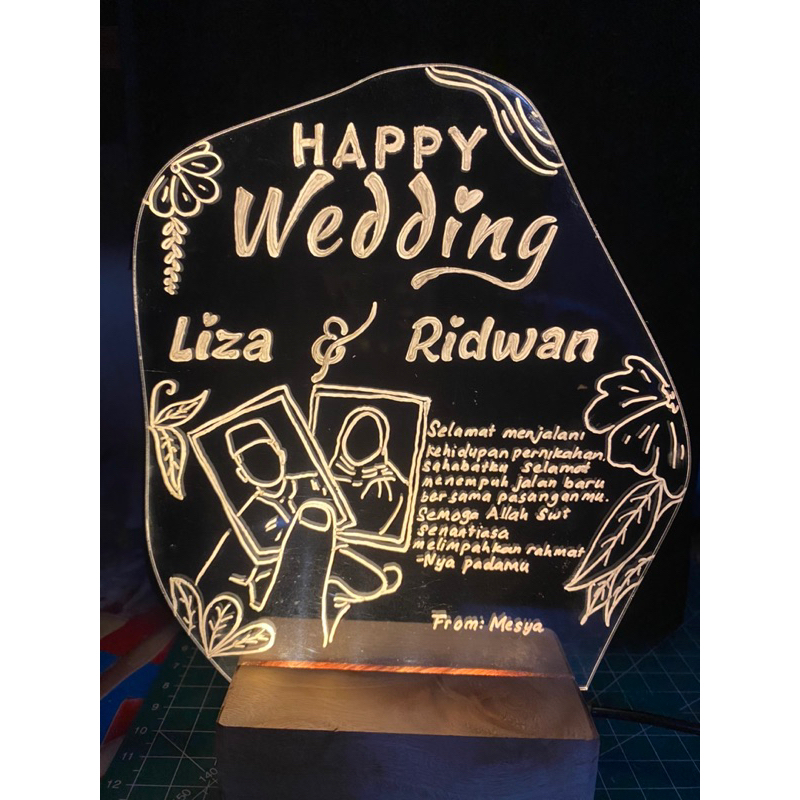 TANPA PO) GIFT BOX AKRILIK LETTERING LED CUSTOM, KADO ULANG TAHUN, HADIAH KADO WISUDA