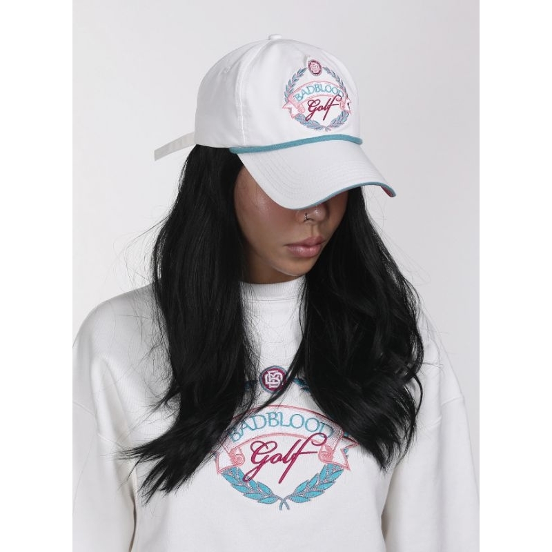 BADBLOOD Laurel Emblem Ball Cap - White