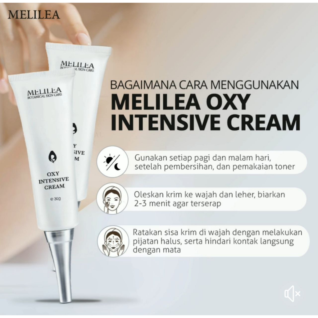 Oxy Intensive Cream Melilea - 100% Organik - Melilea Skincare Exp 2025