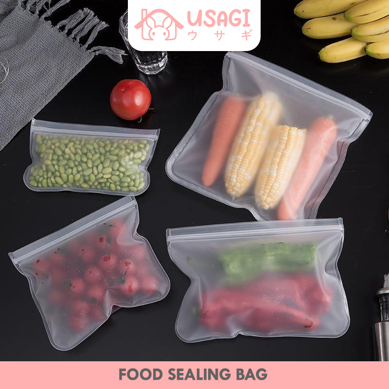 USAGI OFFICIAL - Reuseable Food Sealing Bag / Plastik Penyimpanan Makanan Tebal Ziplock / Self Seali