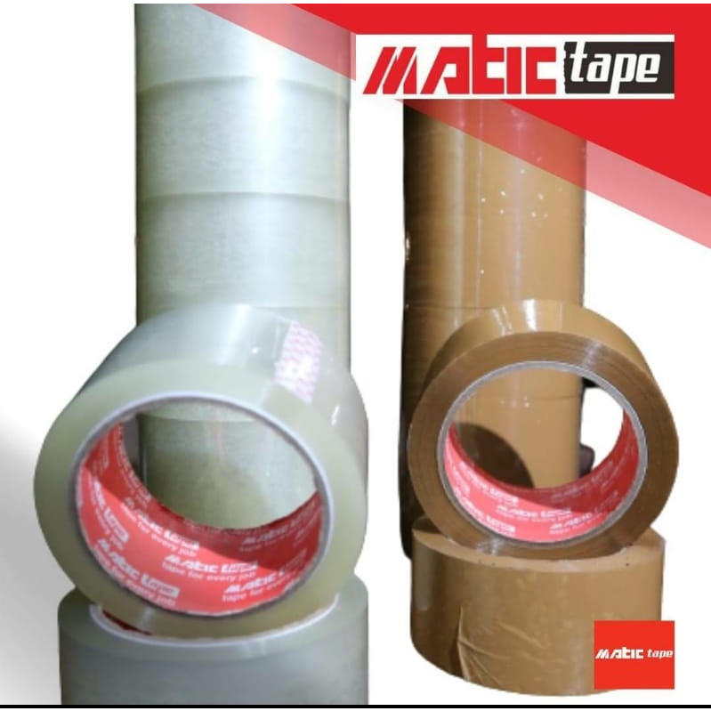 

LAKBAN OPP MATIC BENING & COKLAT ISI 6 = 1 SLOP UK 45MM*72Y, 80Y, 90Y & 100Y Original Premium Quality