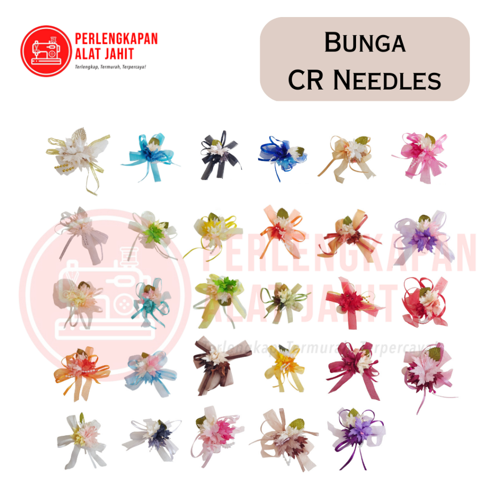 Bunga CR Needles, Aplikasi bunga, Aplikasi Baju, Aplikasi DIY, Aplikasi tempel, Bunga tempel