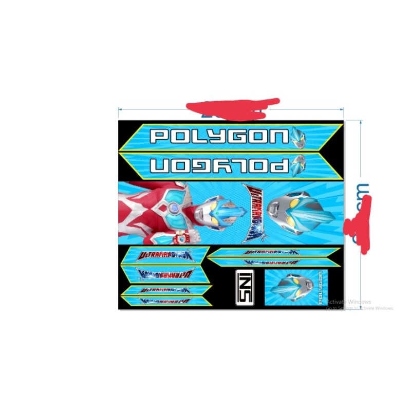 stiker sepeda anak UK 12/16 ultraman