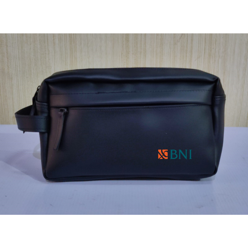 Tas Tangan Pria Custom Logo Bank BNI/Cluth Kulit Custom Logo Bank BNI Dtf UV/Handbag Pouch Souvenir