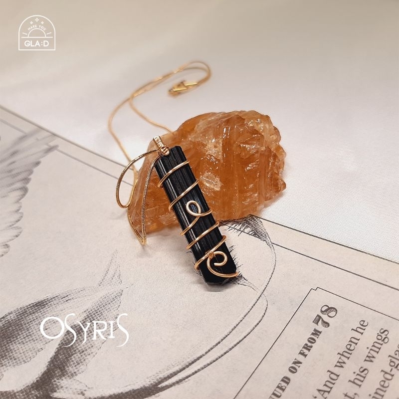 'OSYRIS' Wire-wrapped Black Tourmaline Necklace | Kalung Handmade Black Tourmaline