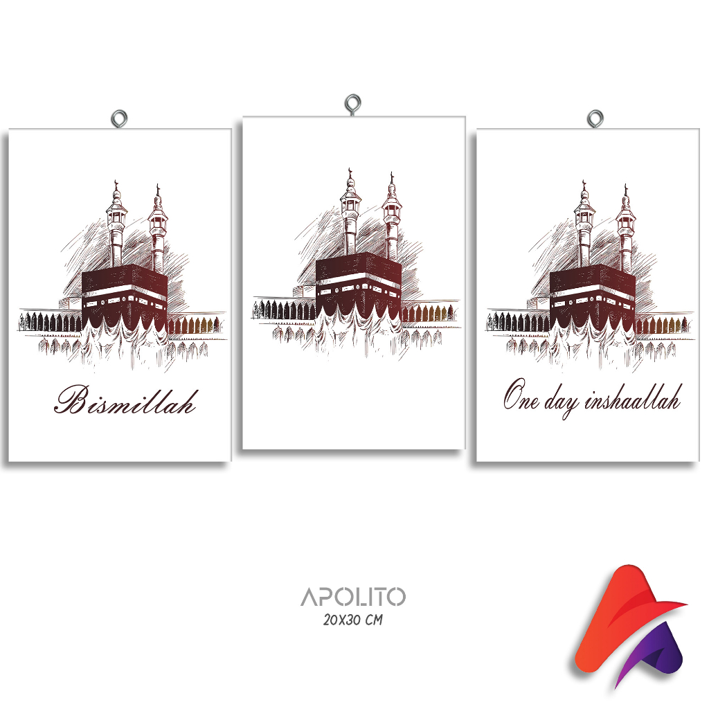 HIASAN DINDING KABAH WALL DECOR PAJANGAN DINDING ISLAMI PAJANGAN DINDING KA'BAH MONOCHROME