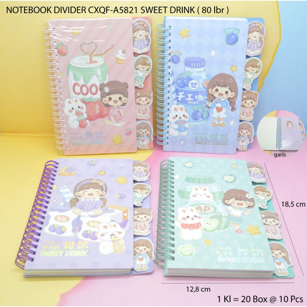 

Diary / Buku Catatan / Notebook A5 Girl 5820 Sweet Drink