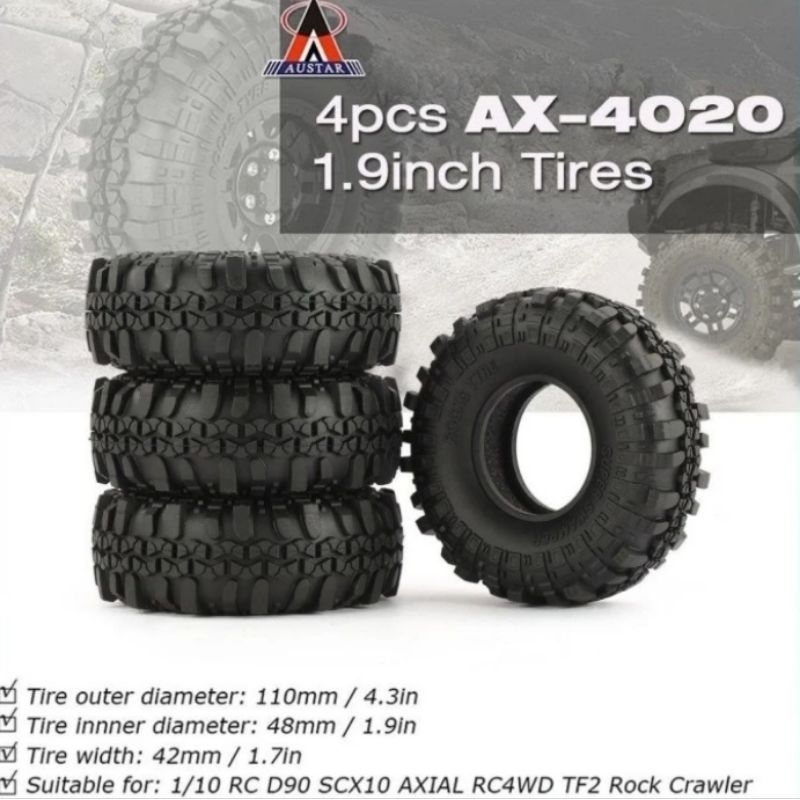 Austar ax-4020 Ban Rc Axial Scx10 Rgt Trx4 rc4wd D90 1/10 ban Rc 1/10