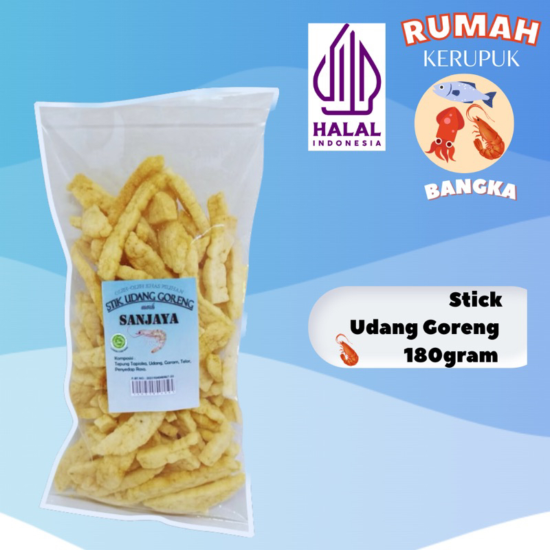 

Stick Udang Goreng merk Sanjaya khas Bangka - Makanan Bangka - Snack Bangka