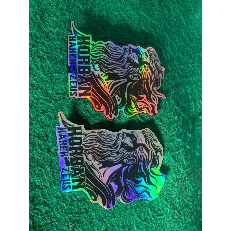

sticker korban kakek zeus hologram murah