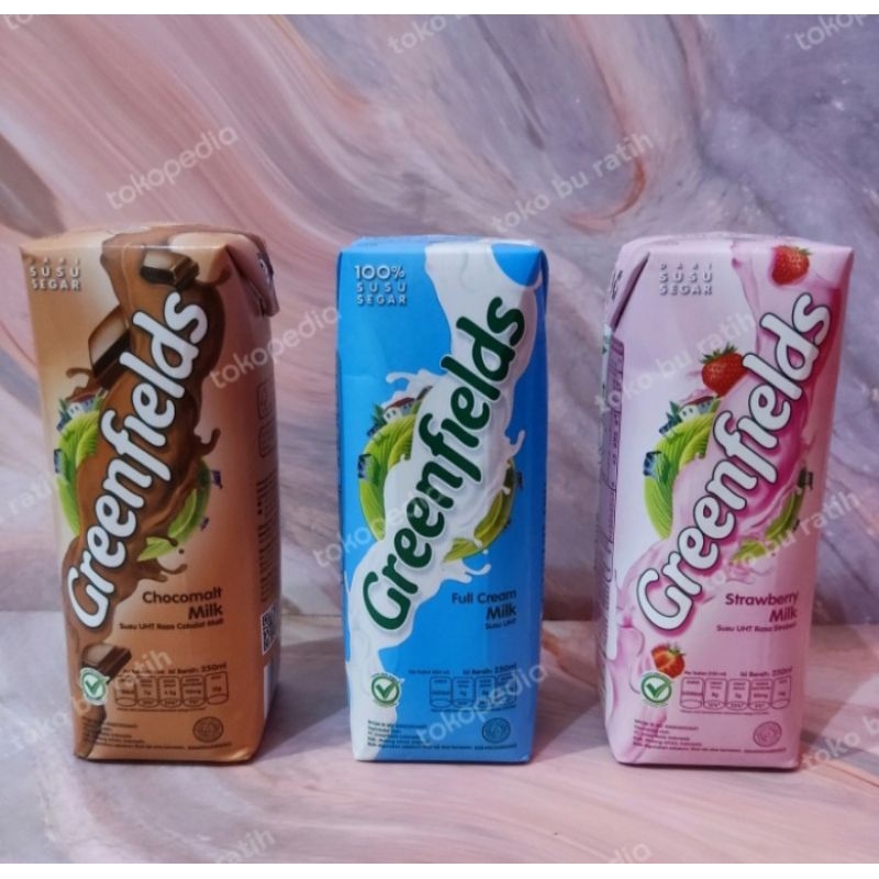 

Greenfields Fresh Milk 250ml rasa Chocomalt / Full Cream / Strawberry - Chocomalt