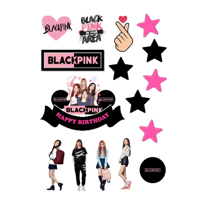 Topper Ultah BLACKPINK / Hiasan Kue Tema BlackPink CUSTOM