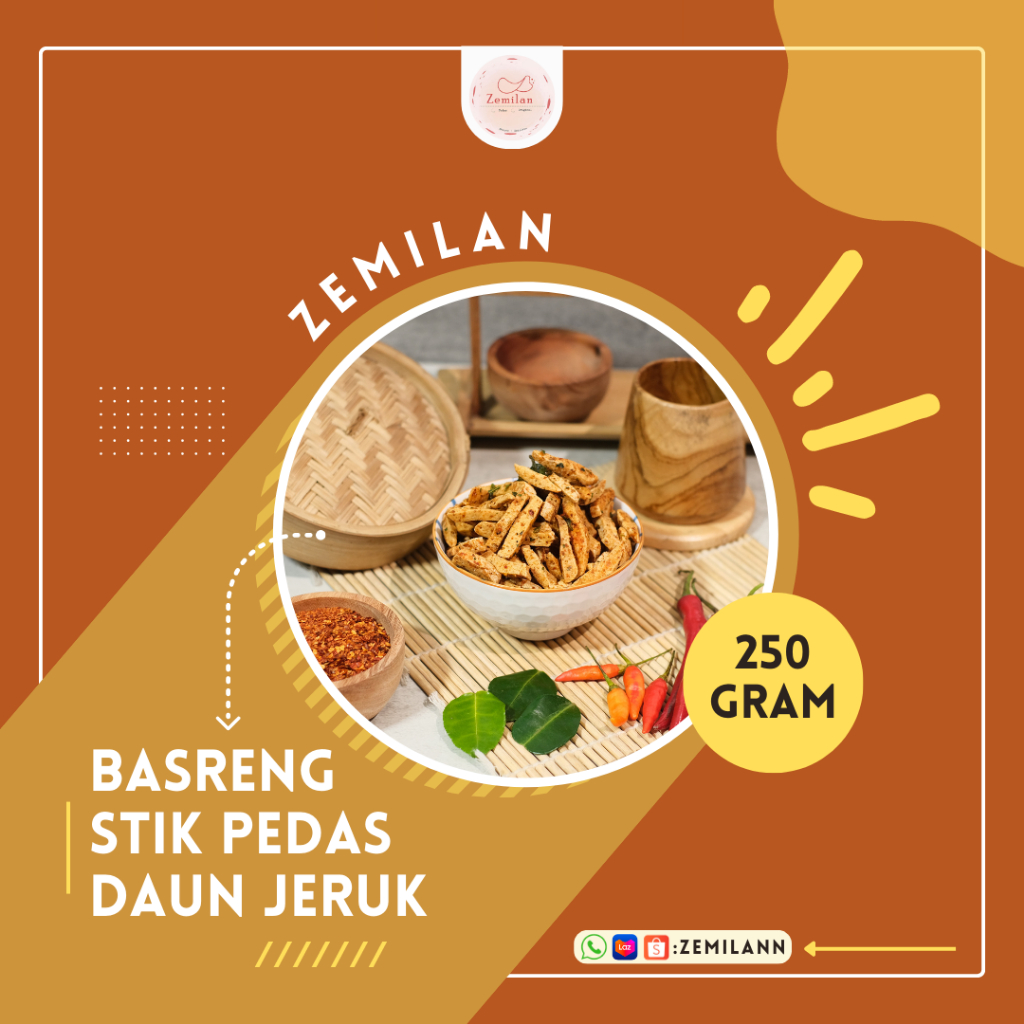 

Zemilann | Basreng Stik Pedas Daun Jeruk isi 250 Gram
