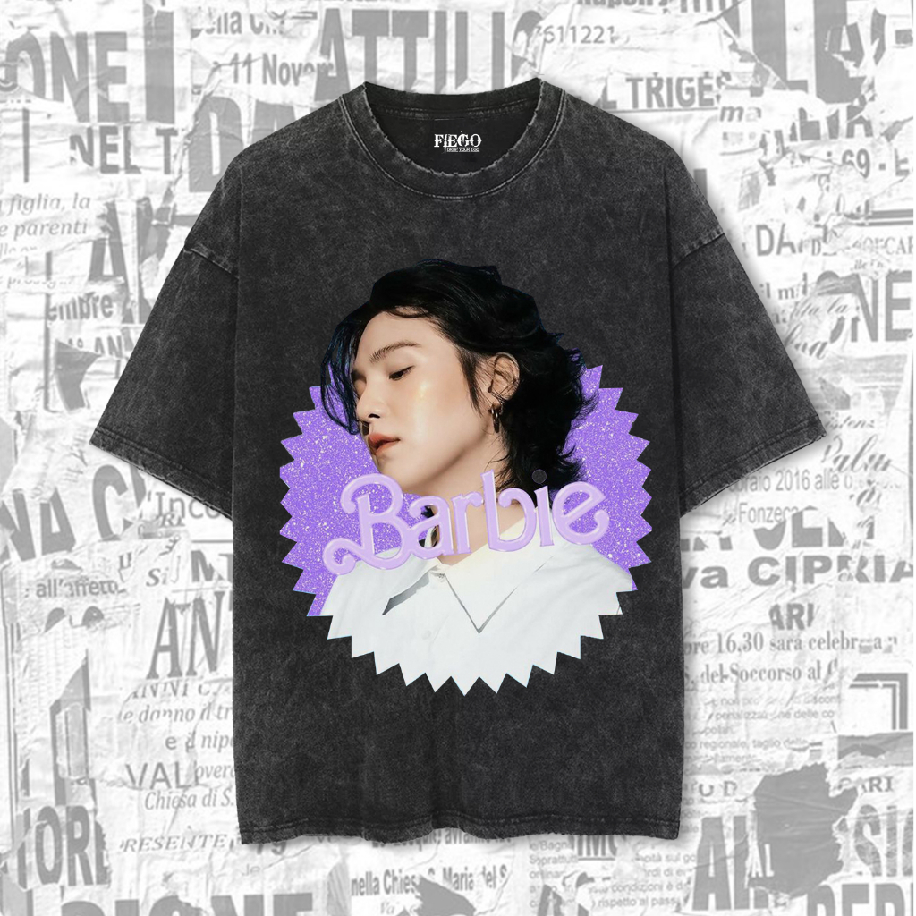 Fiego "SUGA BARBIE" | Premium Oversize T-Shirt | Stone Wash | Kaos Vintage | Kaos Washed tee | Washe