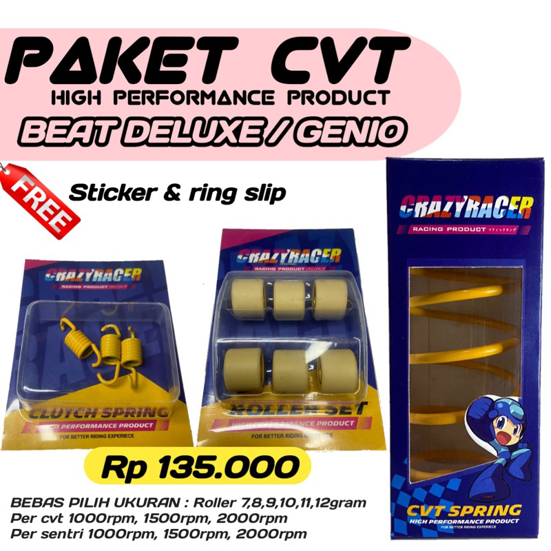 PAKET FULL UPGRADE CVT BEAT DELUXE/GENIO/SCOOPY NEW