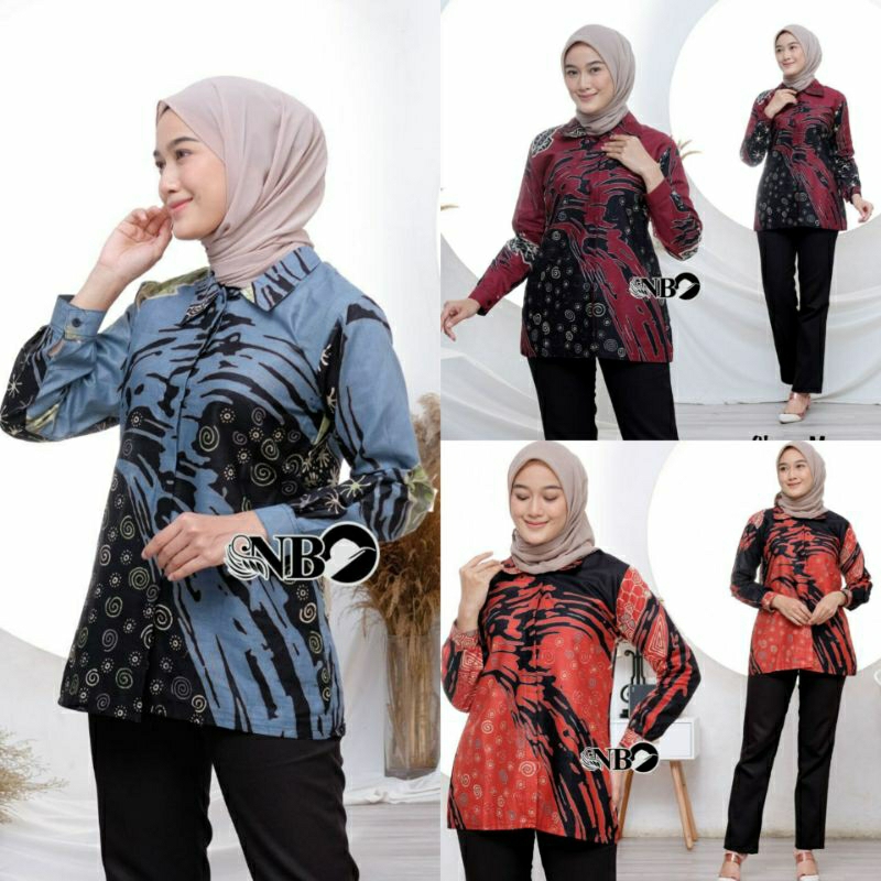 Blouse Batik Wanita Kerja Atasan Batik Wanita Kantor