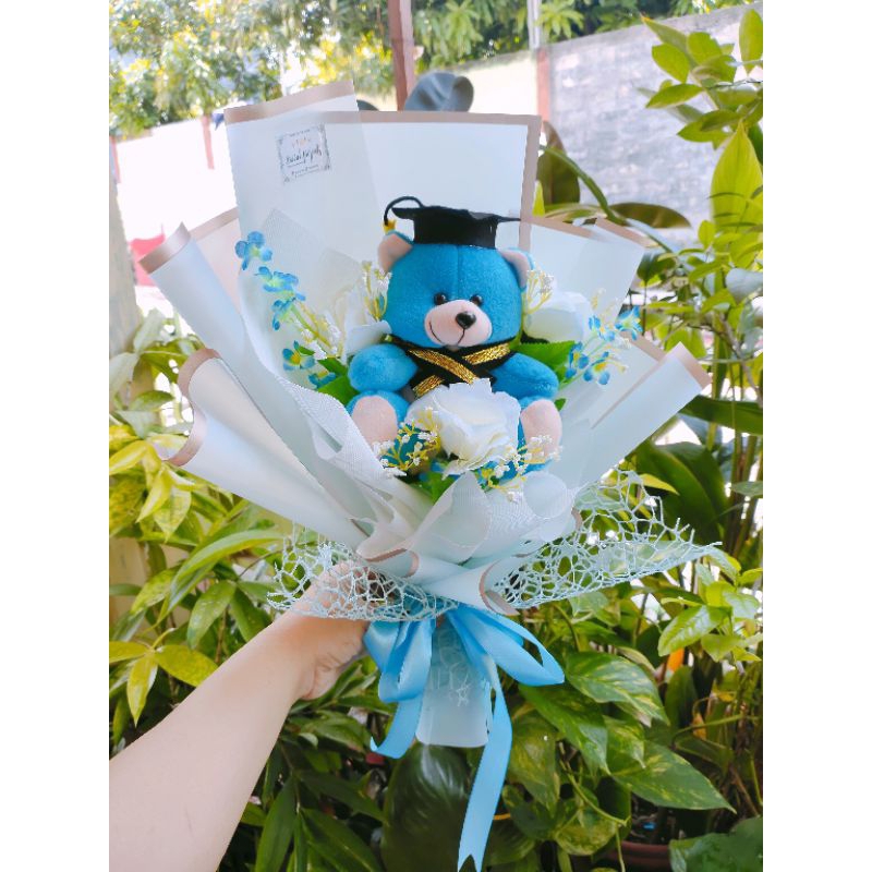 Buket Boneka Teddy Bear Wisuda Bunga Artificial Palsu Buket Wisuda Murah Semarang Solo Jogja Jakarta