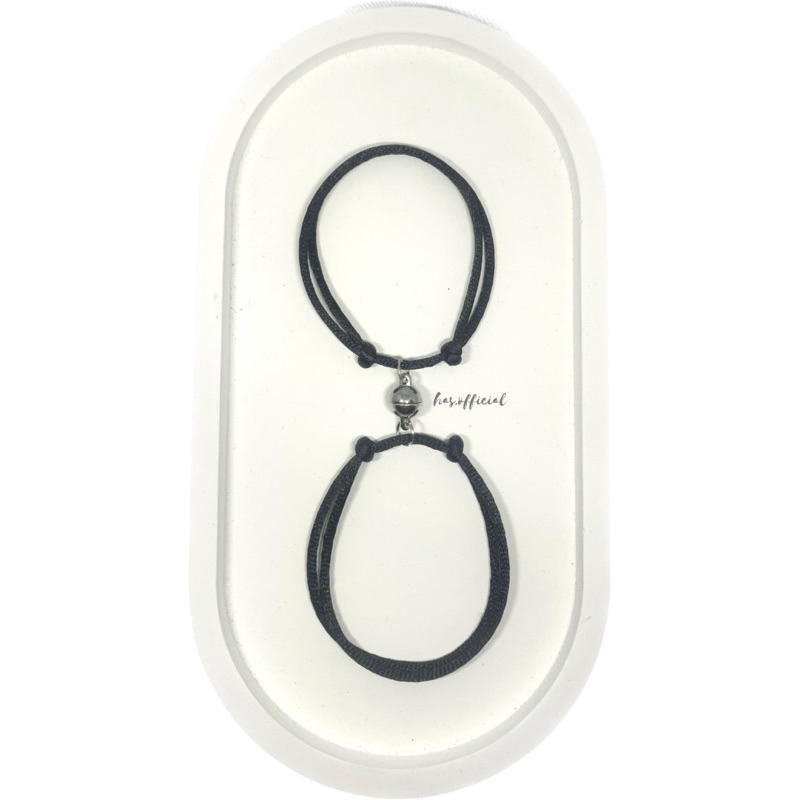 Gelang Magnet Couple / Gelang Hitam Satin