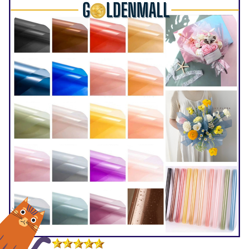 

Flower Wrapping Paper Kertas Buket Bunga Polos Transparan Bening Cellophane Waterproof 6088