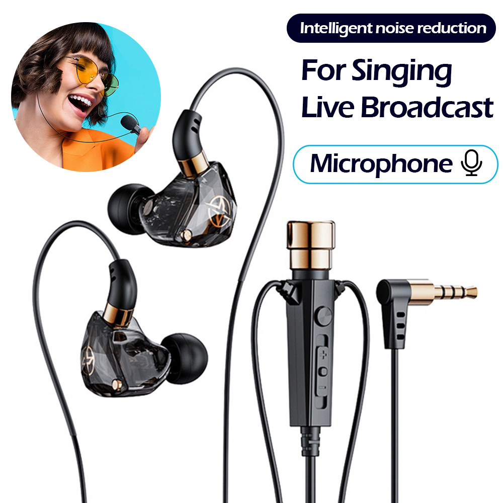 KT Hadset Super Bass Headset HD Hedset Gaming Pengurangan Kebisingan Kabel Henset Mic Earphone Game