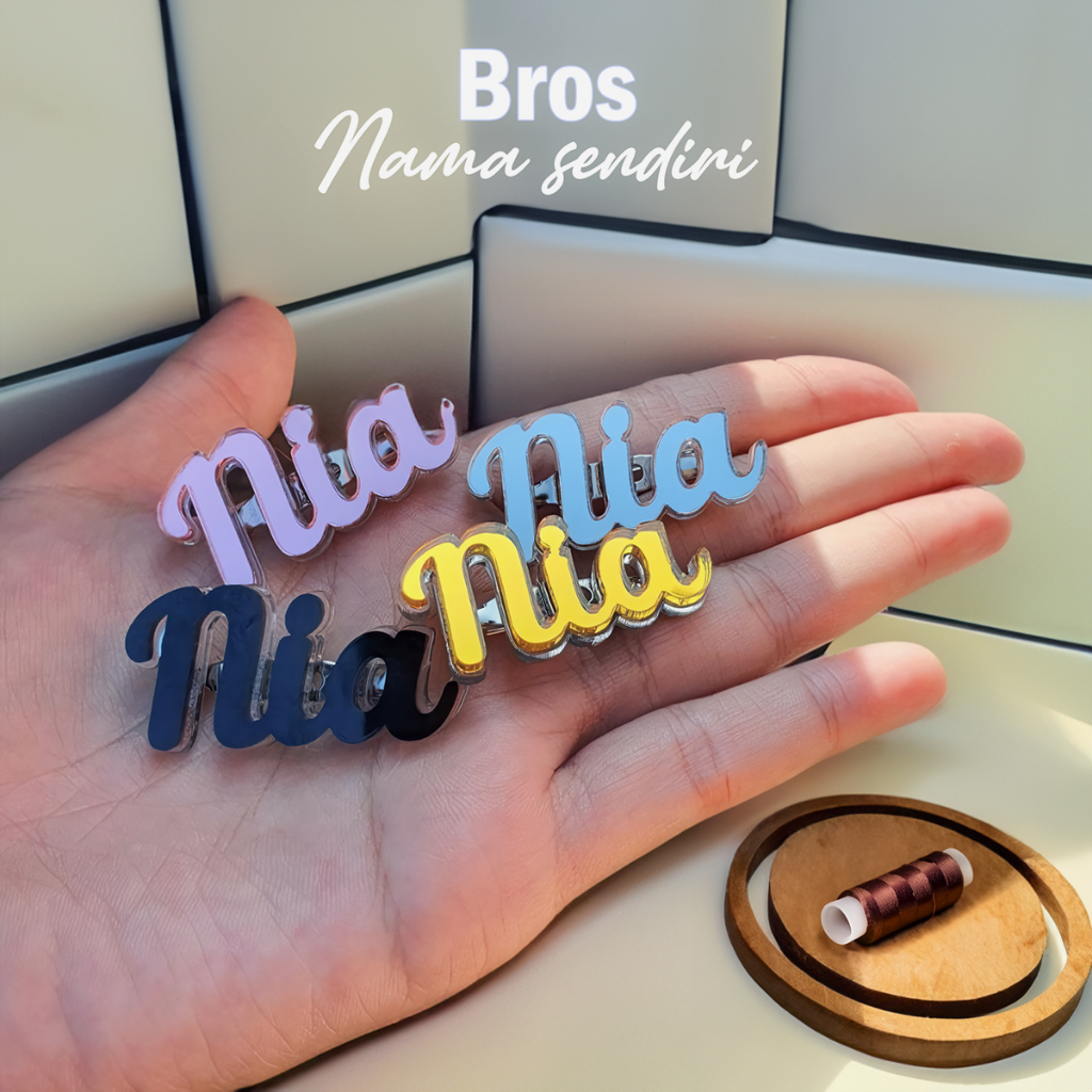 Bros Akrilik Custom Bros Nama Custom Bros Cutting Akrilik Pin Hijab