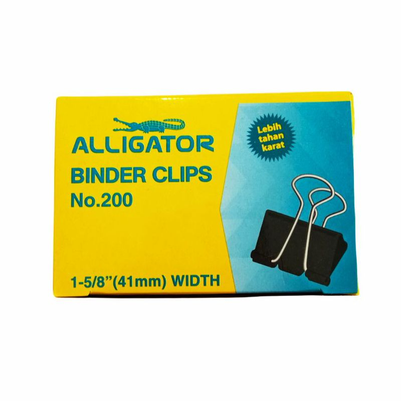 

BINDER CLIP 200 ALLIGATOR / PENJEPIT KERTAS / CLIP / BINDER CLIP ( PACK )
