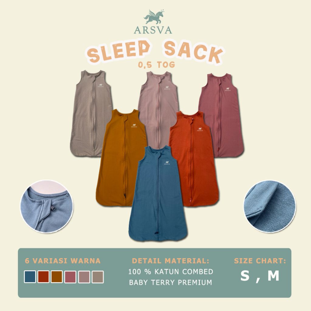 Arsva Sleep Sack Baby Hypoallergenic - Kantong Tidur Bayi Kulit Sensitif Premium
