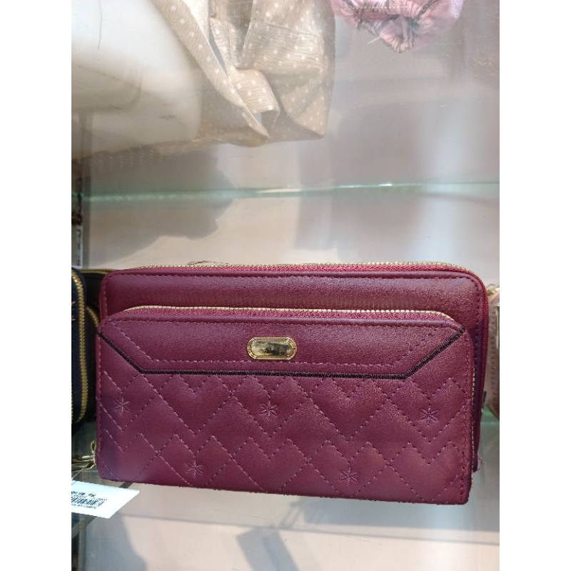 DOMPET WANITA PANJANG KULIT SINTETIS PREMIUM IMPORT 3 RESLETING