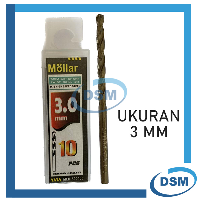 MOLLAR MATA BOR BESI STAINLESS 3 MM MATABOR HSS COBALT DRILL BITS