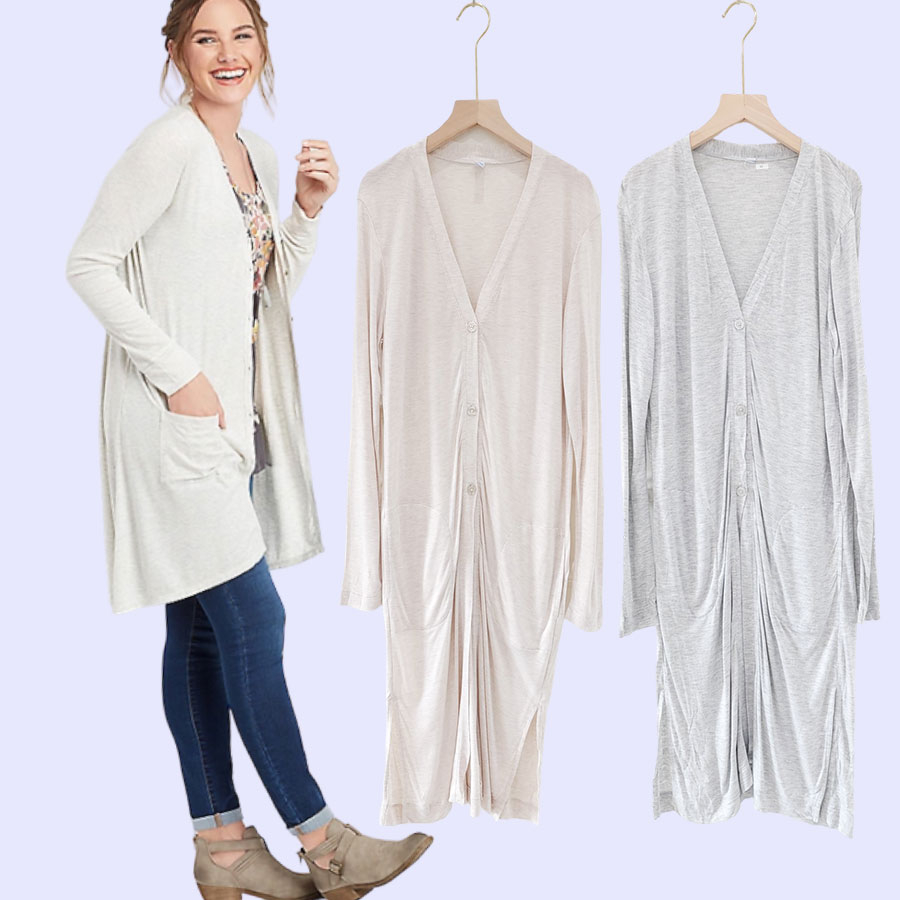 CARDIGAN WANITA HESSED WATERFALL BUTTON CARDI