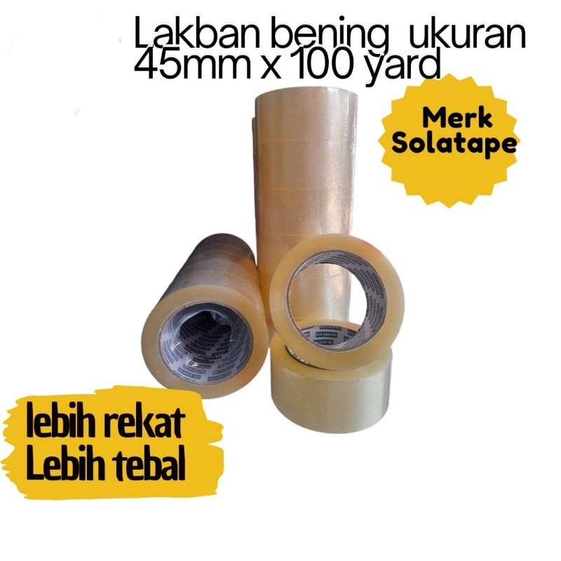 

lakban bening merk Solatape 100yard