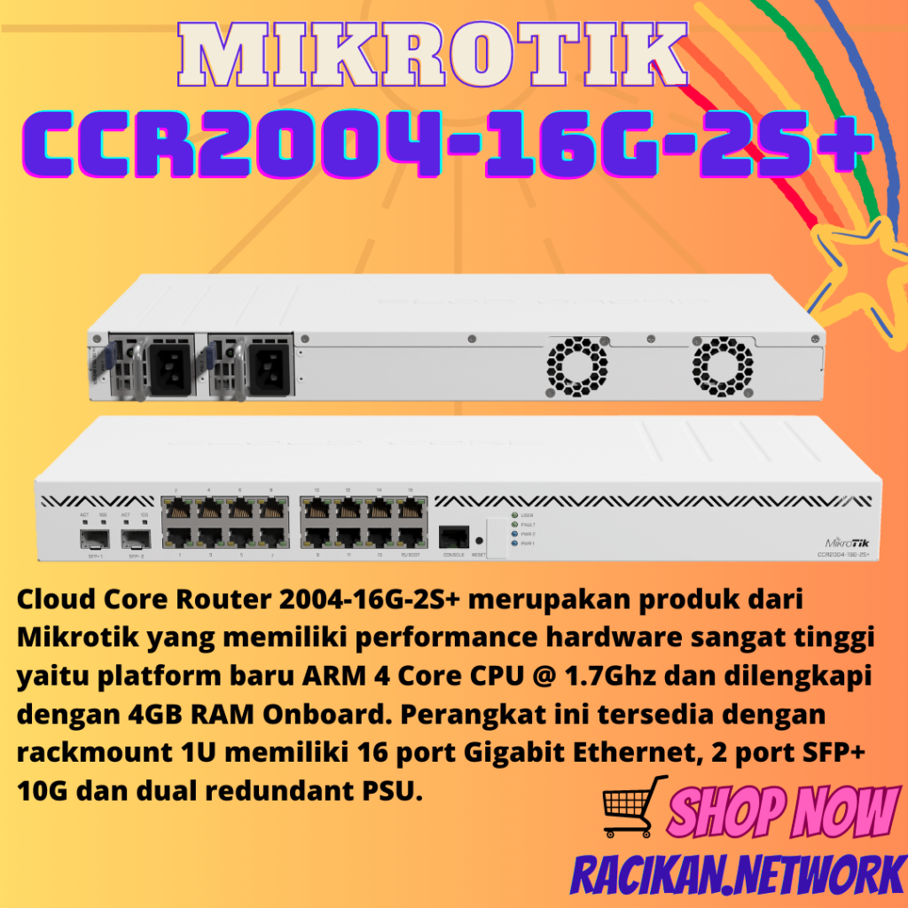 Mikrotik CCR 2004 16G 2S+ CCR2004-16G-2S+
