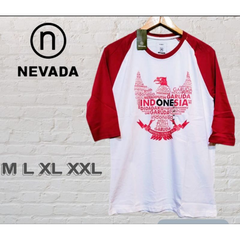 kaos Nevada Merah putih origonal dewasa