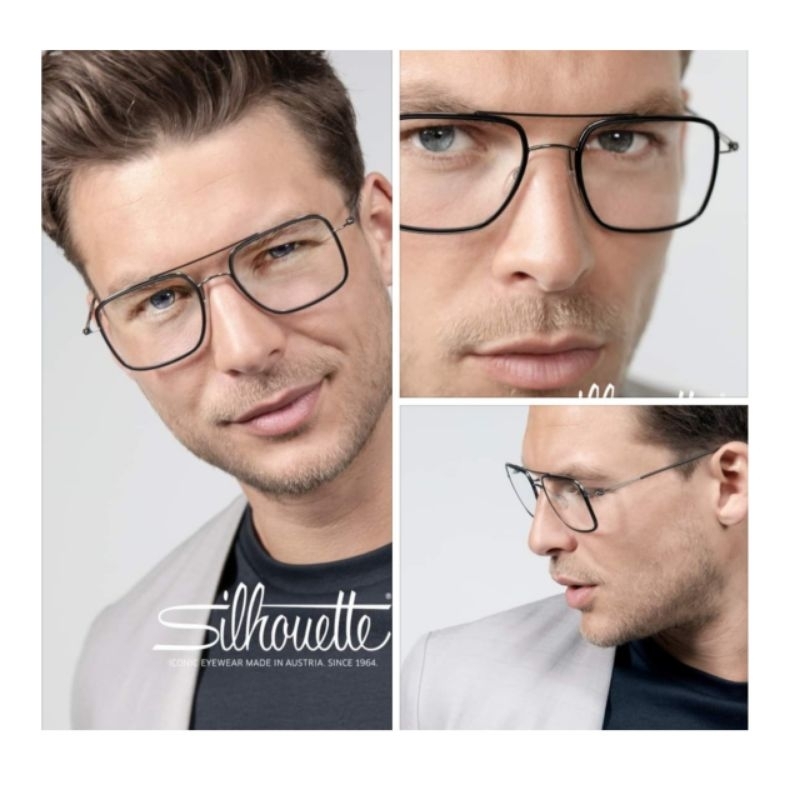 FRAME KACAMATA SILHOUETTE 5544 75 9160 Ruthenium Black s53 Titanium original