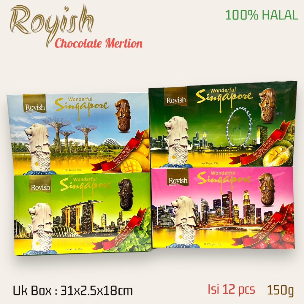 

COKLAT Merlion ( ROYISH ) Singapore Original 100% Halal 150g