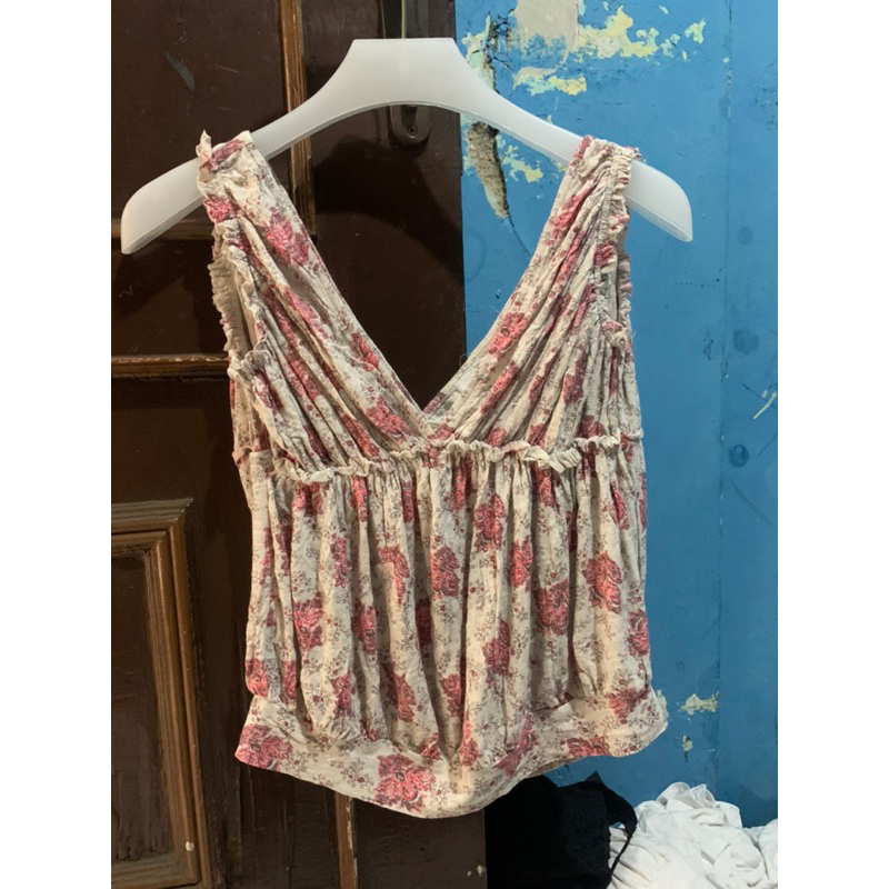 Free People Y2K floral tank top