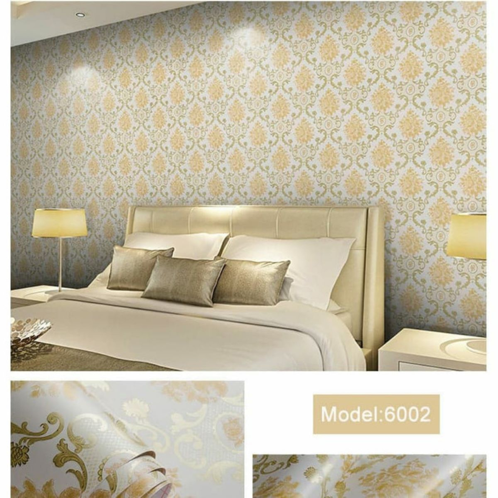 Wallpaper Dinding Bunga Gold 45cm x 10m Wallpaper Stiker Dinding