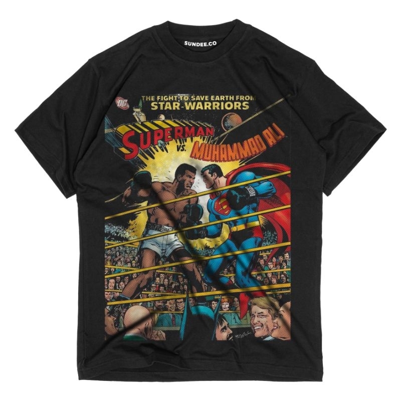 T SHIRT  " SUPERMAN Vs MUHAMMAD ALI  " MERCHANDISE KAOS PRIA DAN WANITA