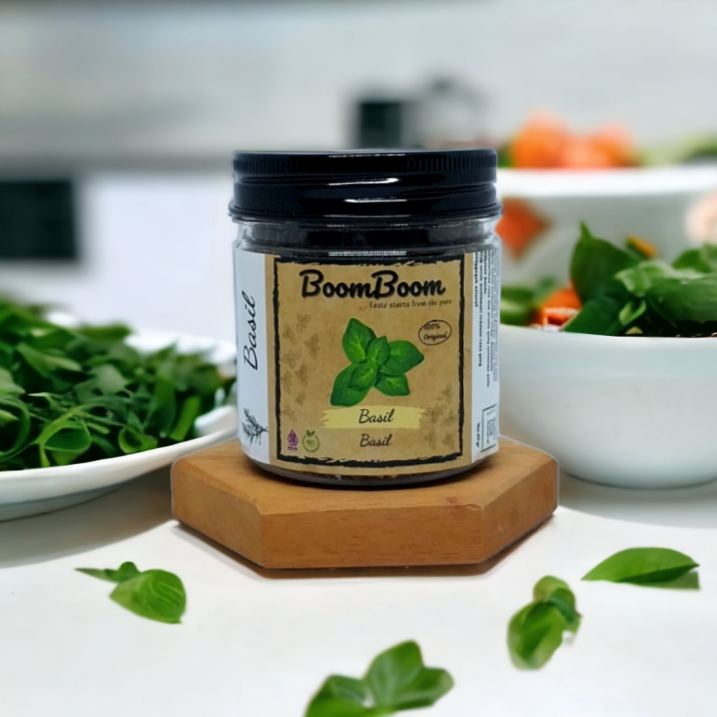 

BoomBoom Daun Basil Kering Dried Basil Leaves Murni 100% Premium Organic Italian Herbs Bumbu Italia
