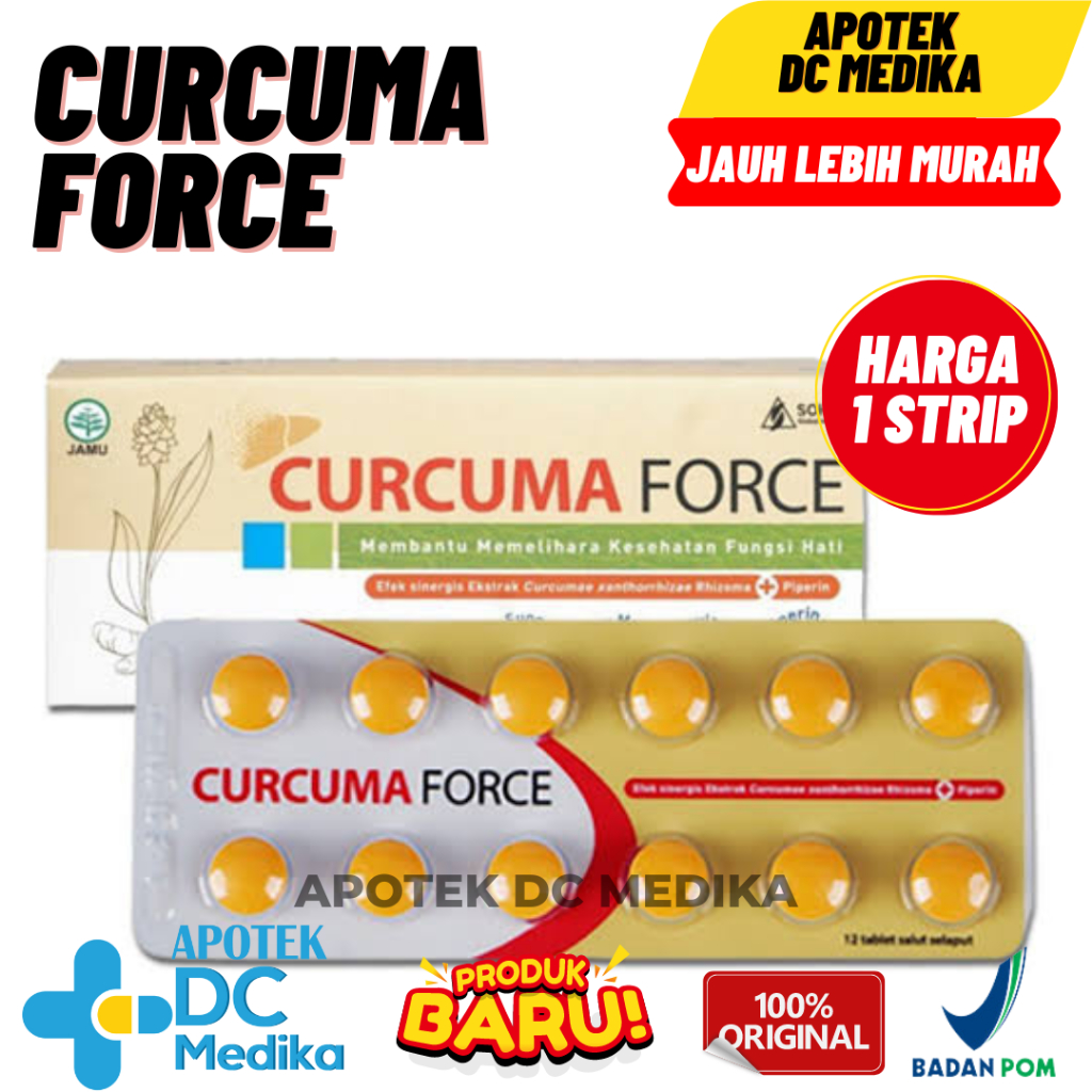 CURCUMA FORCE TAB / CURCUMA FCT / 1 STRIP / NAFSU MAKAN DEWASA / 12 TABLET / MEMELIHARA FUNGSI HATI