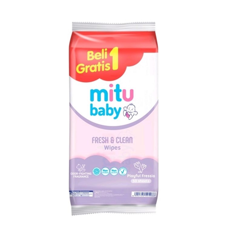 [2 PCS]  TISU BASAH MITU BABY 50+50 sheet