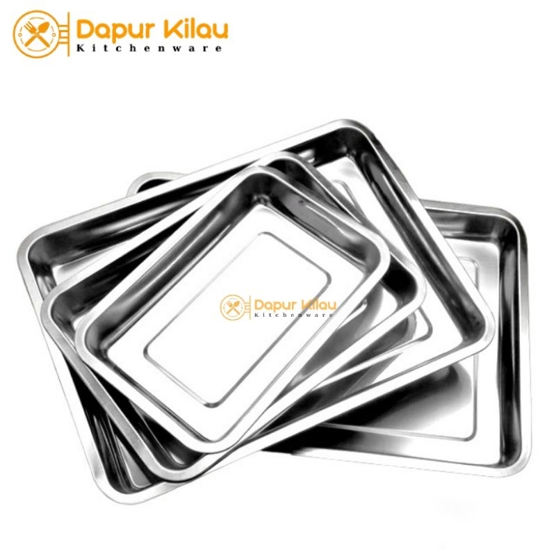 Nampan Stainless Tebal Loyang Persegi Baking Tray