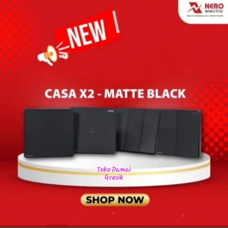 Nero Casa Saklar X2 Matte Black hitam
