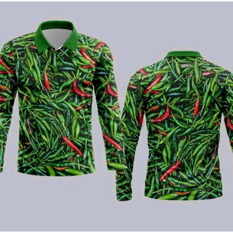 baju kaos Jersey gambar sayuran printing sayur cabe rawit cabai