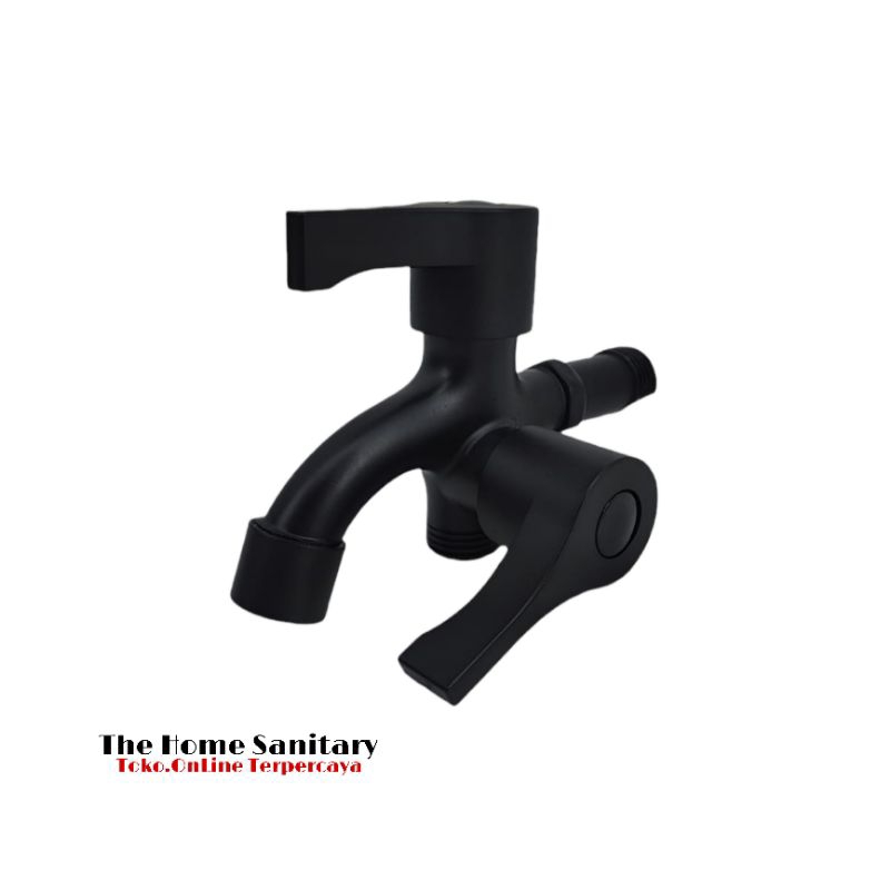 Kran cabang shower hitam/kran cabang double shower hitam