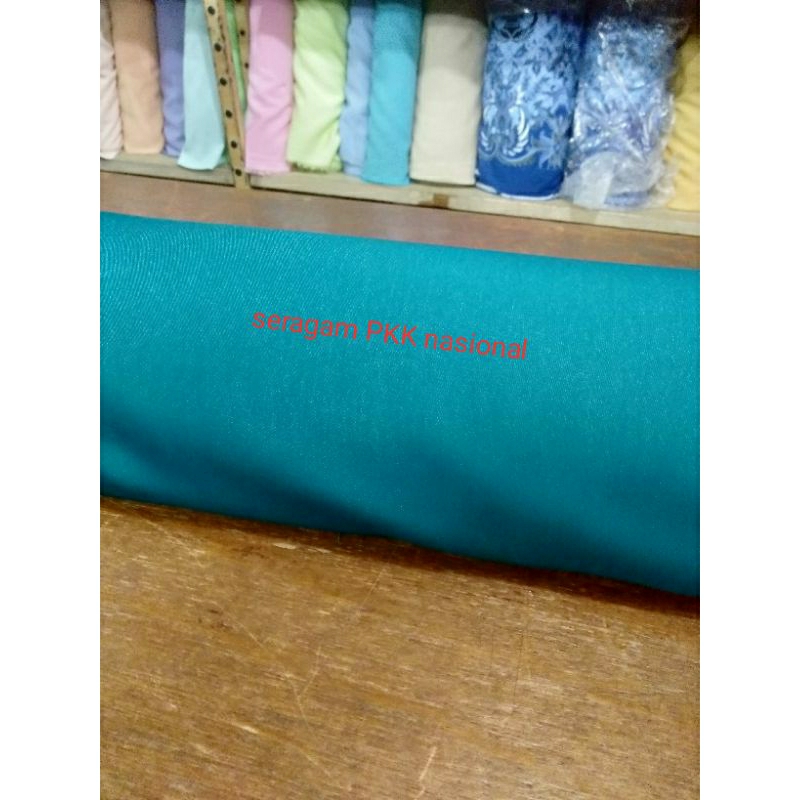 BAHAN KAIN SERAGAM PKK NASIONAl POLOS HIJAU TOSKA