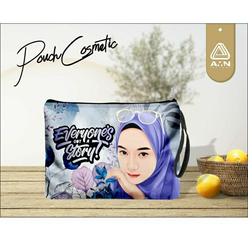 tas pouch kosmetik tas tangan wanita motif cocok buat sourvenir umroh