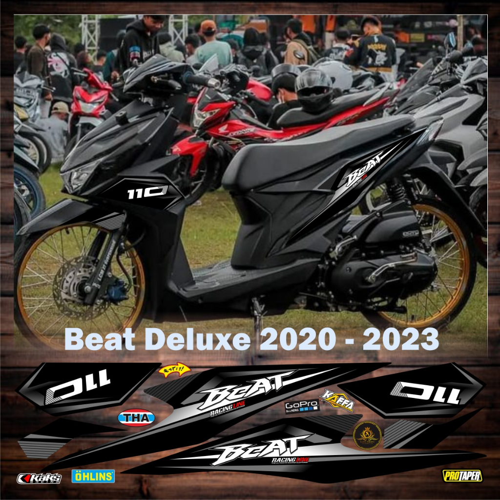Sticker Beat Deluxe Striping Variasi Beat Street Baru Deluxe List Motif Stiker Volet Silver